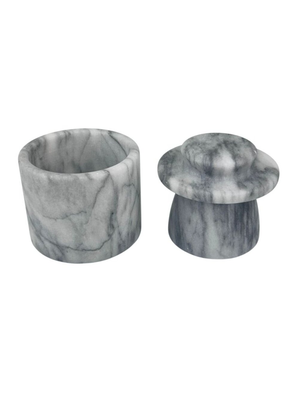 Marble Butter Keeper Gray White Heavy Stone Contemporary Natural READ